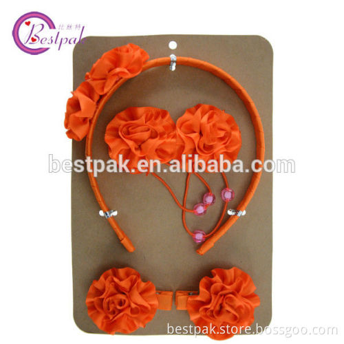 korean fashion girls orange flower hair accessories